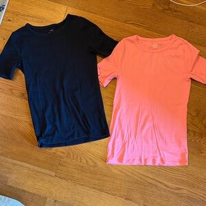 J. Crew perfect fit t shirts, Black and salmon orange Short Sleeve Tees Sz small